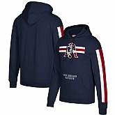 New England Patriots Mitchell & Ness Three Stripe Pullover Hoodie Royal,baseball caps,new era cap wholesale,wholesale hats